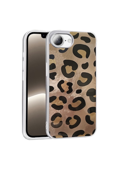 Apple iPhone Uyumlu - 17e Kılıf Desenli Zore Mep Kapak - Gold Leopar