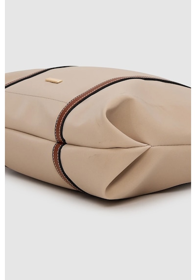 Wuclo Velie Paraşüt Kumaş Şeritli Shopper Çanta Vizon-taba Vizon - Taba