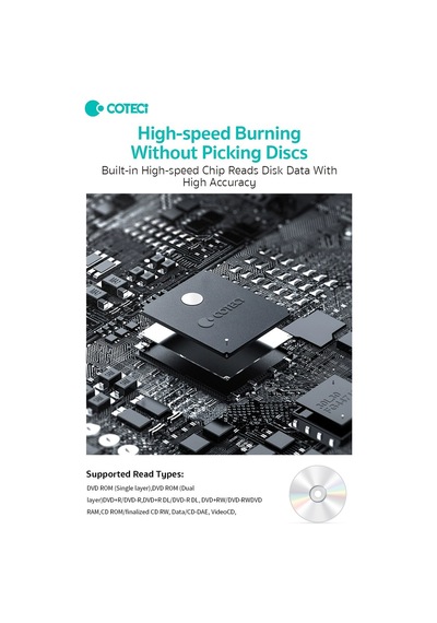 Özel Seri Coteci Çift Bağlantılı Usb 2.0 Type-c Harici Dvd Rw Yazıcı Çalışma Cihaz Medya