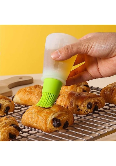 Slikon Fırçalı Yağdanlık - 1 Adet Çok Renkli