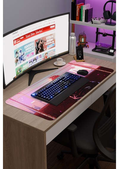 Jujutsu Kaisen Anime V4 - 90x40 Xxl Gaming Kauçuk Kaymaz Taban Mouse Pad Fare Altlığı