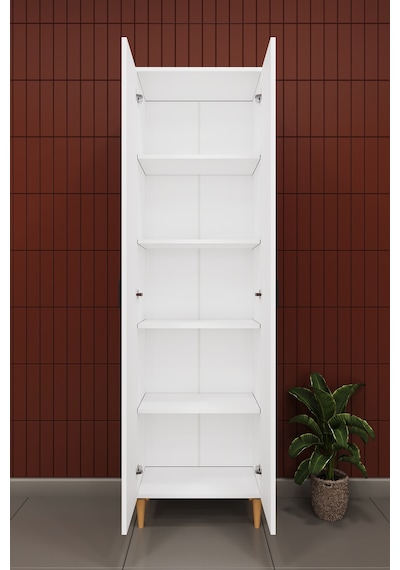 Modern 2 Kapaklı Çok Amaçlı Mutfak Banyo Dolabı %100 Mdf Erzak Kiler Dolabı Fd03 Beyaz