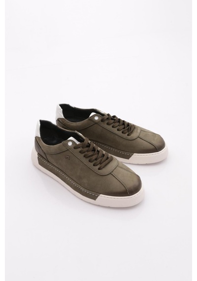 Dgn E58 Erkek Sneakers Ayakkabi Haki Nubuk