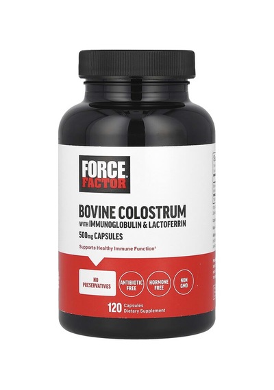 Force Factor, Bovine Colostrum With Immunoglobulin & Lactoferrin, 500 Mg, 120 Capsules