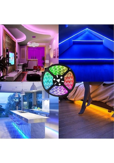 Electroon 12volt 3çipli Silikonlu Rgb Led Kumanda Adaptör Set - 5metre 5 METRE