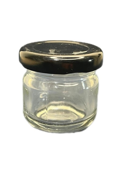 40ml Şeffaf Cam Konserve Kavanozu Siyah Kapaklı, 24 Adet, Cam Kavanoz, Konserve Kavanozu, Reçel Kavanozu, Bal Kavanozu, Saklama Kavanozu Şeffaf