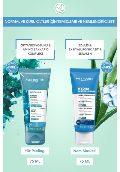 Yves Rocher Normal Ve Kuru Ciller İçin Arındırıcı Ve Nem Seti- Peeling 75 Ml- Maske 75 Ml