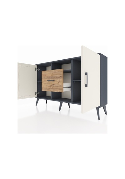 Arges Konsol 3 Raflı Tek Çekmeceli 2 Kapaklı 132x30x83 Antrasit-aytaşı/çam Aytaşı/çam Arges Konsol 3 Raflı Tek Çekmeceli 2 Kapaklı 132x30x83 Antrasit-aytaşı/çam Aytaşı/çam