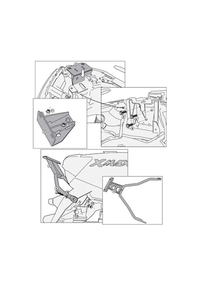 Gıvı Sr2111 Yamaha X-max 400 13-16 Arka Çanta Taşıyıcı Tek Renk