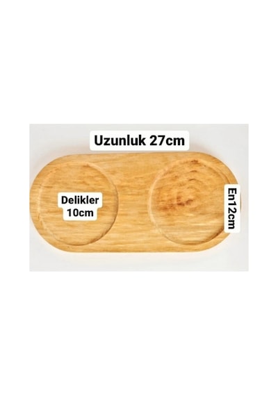 Stand Altlık 2 Bölmeli Doğal Ahşap Stand Bej Bej