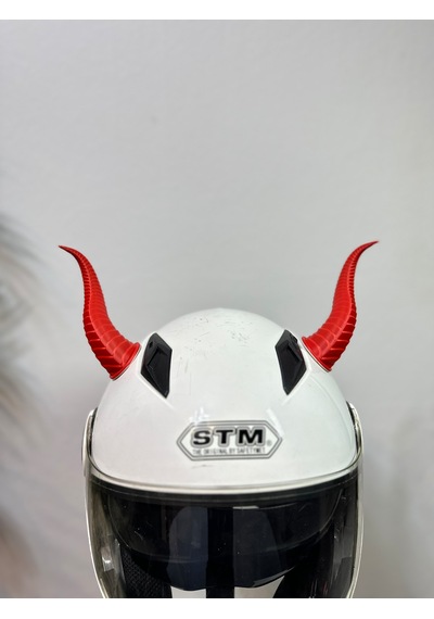 Motor & Motosiklet Kırmızı Boynuz Kask Dış Aksesuarı Diğer