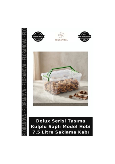 Delux Serisi Taşıma Kulplu Saplı Model Hobi 7,5 Litre Saklama Kabı Çok Renkli