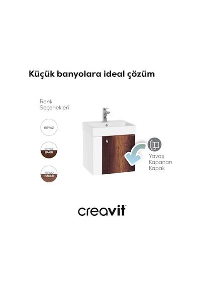 Creavit Font Lavabo Dolabı 50 Cm Beyaz-bakır Mat Beyaz Creavit Font Lavabo Dolabı 50 Cm Beyaz-bakır Mat Beyaz