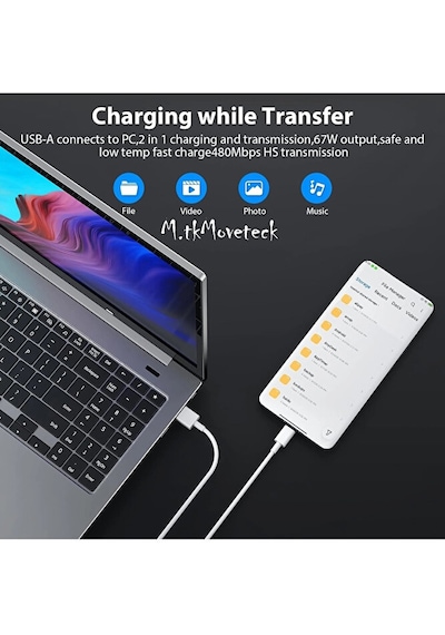 Redmi 13c 67 Wolt Turbo Hızlı Şarj Aleti Cihazı Kablo Adaptör 2'li Set Type-c To Usb