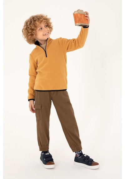 U.S. Polo Assn. Erkek Çocuk Yarım Fermuarlı Camel Polar Sweatshirt 50298060-VR015 U.S. Polo Assn. Erkek Çocuk Yarım Fermuarlı Camel Polar Sweatshirt 50298060-VR015