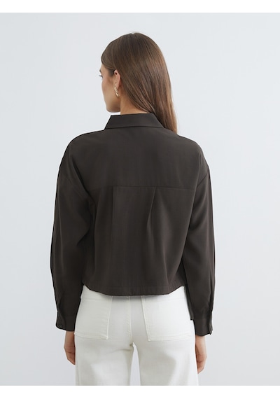 Lcw Everyday Yeşil Bağcıklı Oversize Kadın Gömlek