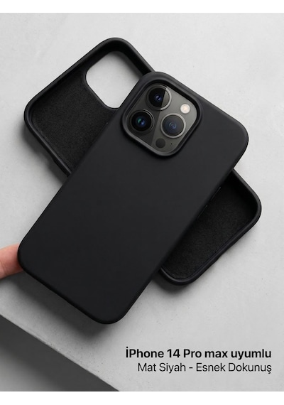 Iphone 14 Pro Max Uyumlu Silikon Ve Esnek Lansman Premıum Kılıf Siyah