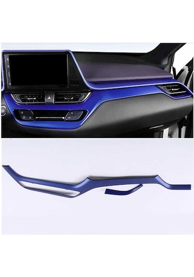 Oled Garaj Toyota C-HR İçin Uyumlu Konsol Kaplama 2 Parça Mavi||