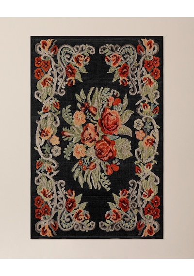 Madame Coco Lubien Halı - 80x150 Cm - Siyah Siyah
