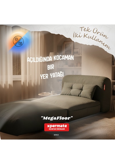 Yer Koltuğu Katlanır Yatak Yer Yatağı Koltuk Yatak Sünger Koltuk Megafloor 90 x 180 CM