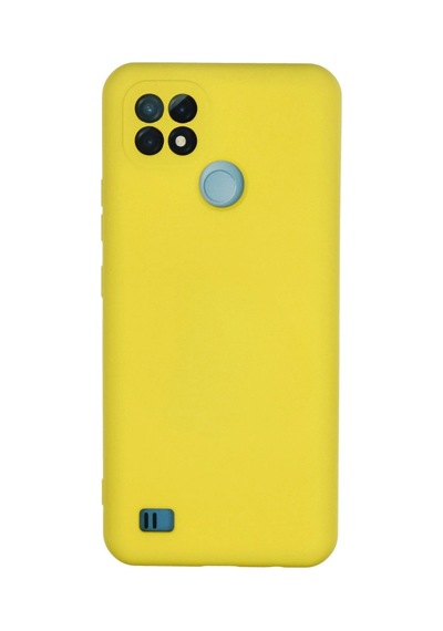 Realme C21 Kılıf Nano İçi Kadife Silikon - Sarı -