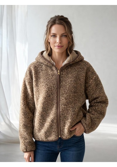Nealirsanall.com Kadın Kapüşonlu Fermuarlı Pelüş Polar Ceket - Yumuşak Dokulu Teddy Ceket Kahverengi Nealirsanall.com Kadın Kapüşonlu Fermuarlı Pelüş Polar Ceket - Yumuşak Dokulu Teddy Ceket Kahverengi