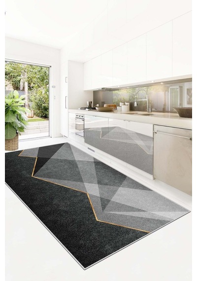 West Home Makinede Yıkanabilir Kaymaz Taban Leke Tutmaz Modern Gri Salon Halısı,mutfak Halısı Ve Mutfak Yolluk Wh 585 Grey