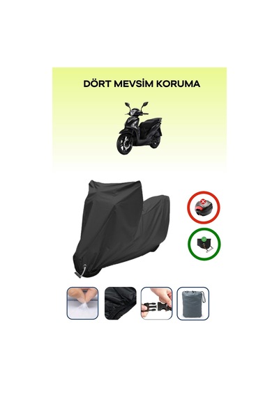Siyah Kilit Uyumlu Sym Symphony St 125 Uyumlu Motosiklet Brandası Su Geçirmez