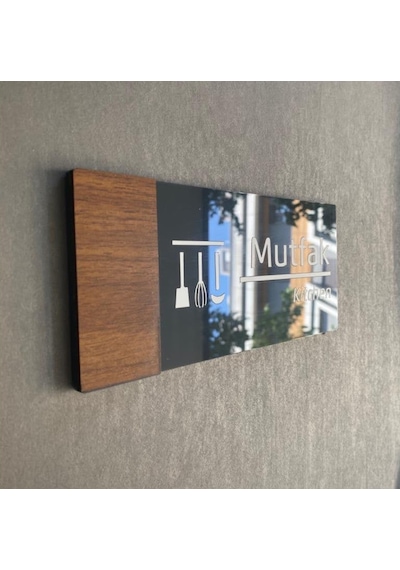 Wooden Serisi Mutfak Kapı Isimliği