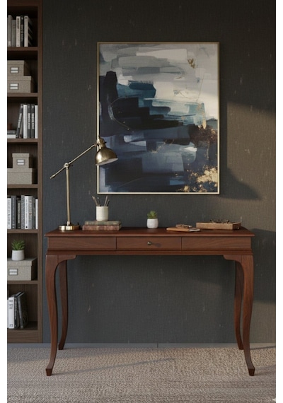 Regnum Fransız Still Ahşap Çalışma Masası 70x110 Koyu Ceviz