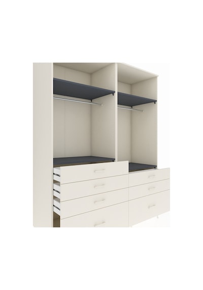 Kronos Gardrop 4 Raflı 7 Çekmeceli 2 Askılı 176x59x221 Aytaşı-antrasit/aytaşı Antrasit/aytaşı