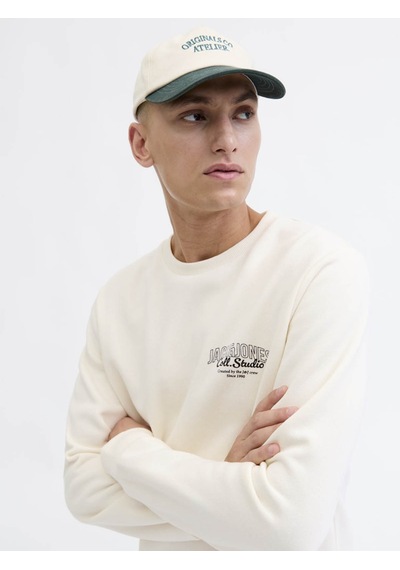 Jack & Jones Jjmakoto Beyaz Erkek Sweatshirt 12278601 Beyaz
