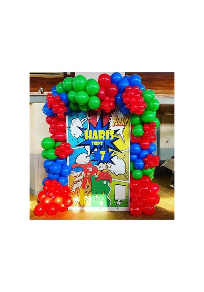 Pastel Kırmızı Mavi Ve Yeşil Balon Zinciri 100 Adet A