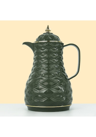 Lale Thermos Cam Hazneli Termos Elmas-1 1.0 Lt Kahve & Çay 12 Saat Sıcak / 24 Saat Soğuk Yerli Üretim Avocado Yeşil
