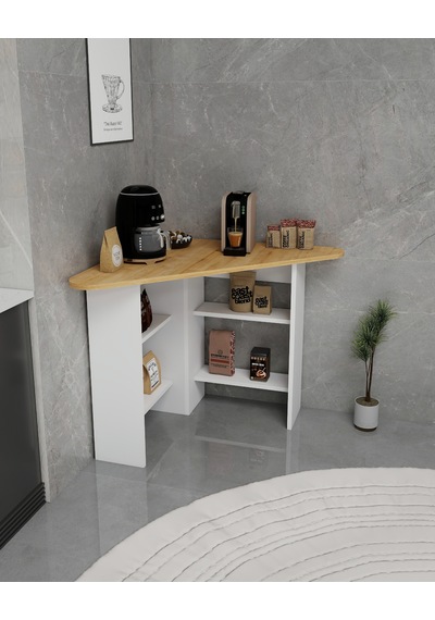 Corner Kahve Köşesi Çok Amaçlı Raflı Mutfak Masası, Safirmeşe Beyaz Safirmeşe Beyaz Corner Kahve Köşesi Çok Amaçlı Raflı Mutfak Masası, Safirmeşe Beyaz Safirmeşe Beyaz