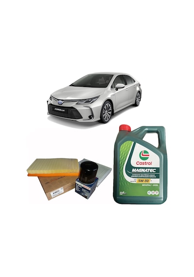 2019-2022 Toyota Corolla Benzinli Motorlar İçin Periyodik Bakım Seti Mgnatec 5w30 3'lü Filtre Seti+motor Yağı