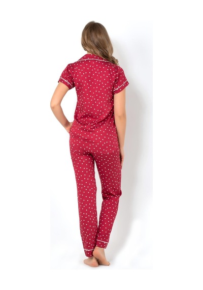 Miorre Doremi Burgundy Heart Kısa Kollu Pijama Takımı 001