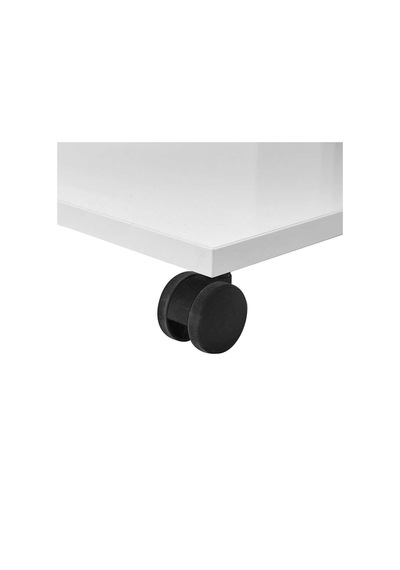 Çok Amaçlı Tekerlekli C Koltuk Sehpası-mat Lake Beyaz Diamond Beyaz 35x65x45 Cm Gxyxd
