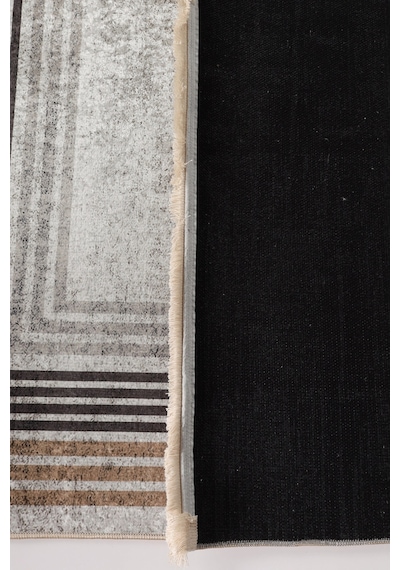 Blghome Renkli Çerçeveli Modern Halı Dekoratif Kilim Vizon