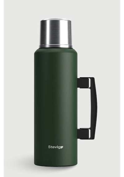 Stevig St-206 4 Camp Klasik Vakumlu Kulplu Çelik Termos 1.5lt Green Yeşil