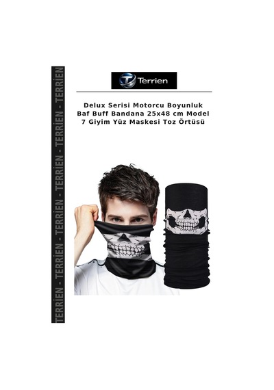 Terrien Delux Serisi Motorcu Boyunluk Baf Buff Bandana 25x48 Cm Model 7 Giyim Yüz Maskesi Toz Örtüsü Çok Renkli