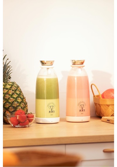 Smoothie Blender Taşınabilir Şarjlı Kişisel Mini Meyve Karıştırıcı 500 Ml Pembe