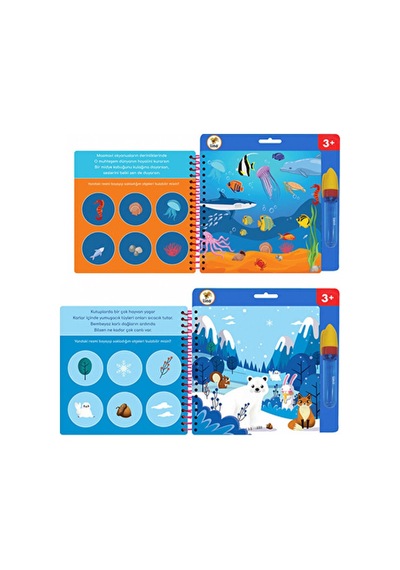4 Adet Lino Aqua Magic Book Hayvanlar Sihirli Boyama Kitabı