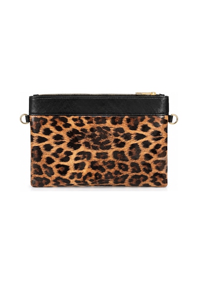 Sanmorris Kadın Suni Deri Ayarlanabilir Çapraz Ve El Askılı Portföy, Clutch Çanta S-1360 Leopar Desenli