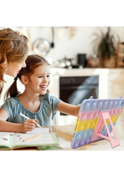 Samsung Galaxy Uyumlu Tab A9+ Plus 11 Inç Tablet Popit Kılıf Standlı Çocuk Kılıfı Askılı Sm x210