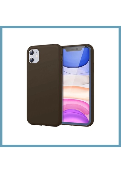 Bezos İphone 11 Uyumlu Kılıf First Silikon - Kahverengi Mbt06
