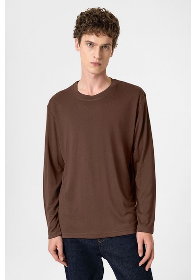 Antioch Relaxed Fit Basic Erkek T-shirt Kahverengi