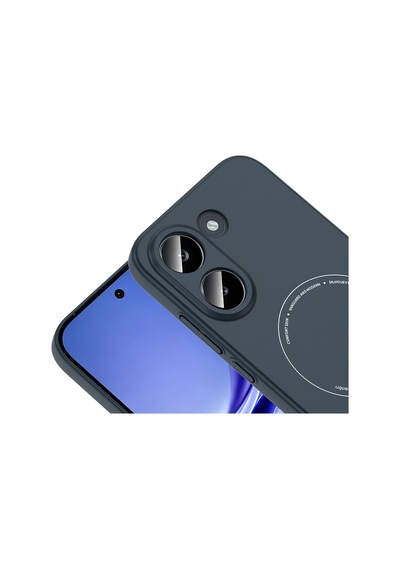 Poco X8 Pro Kılıf M-safe Şarj Özellikli Kamera Korumalı Zore Elio Sert Pc Kapak - Lacivert