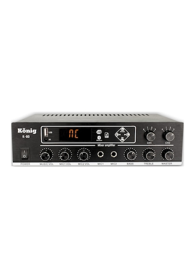 König K–80 80 W 100V Hat Trafolu 2 Zone Amplifier