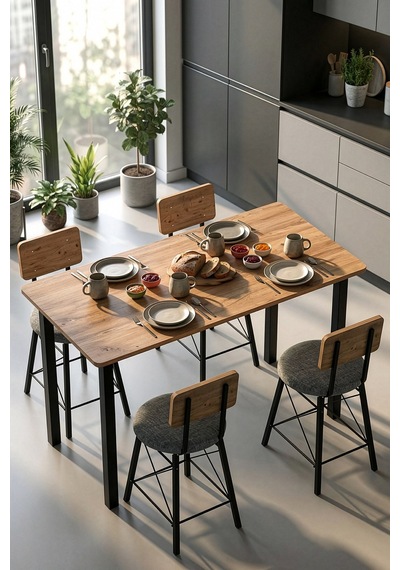 60/140 Atlantik Çam Yemek Masası, Bilgisayar Masası Oyuncu Masası 9002